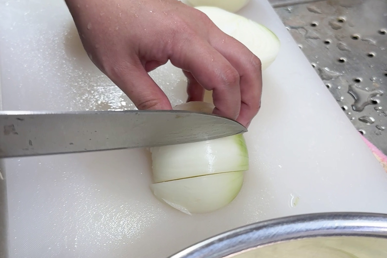 玉ねぎのくし切り